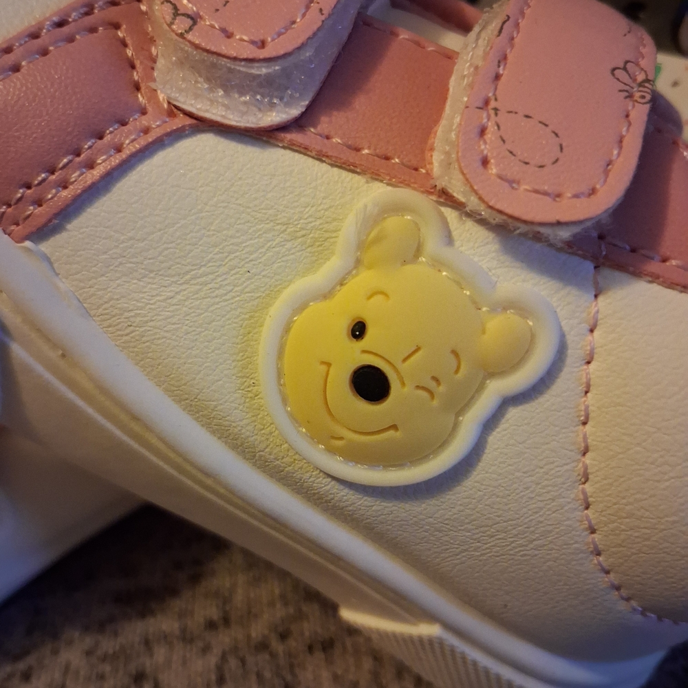 Disney Pink and White Winnie the Pooh Baby Velcro Sneakers - Picture 2 of 5
